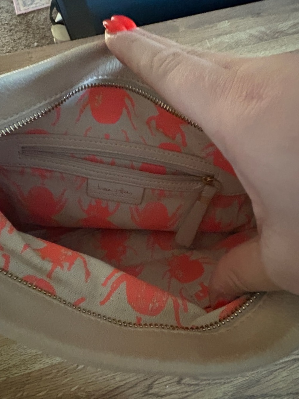 India Hicks Cream Fold-Over Clutch with Gold Tassel - Picture 6 of 6